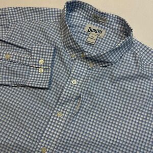 Duluth Trading Company Mens 3XL Standard Fit Untucked Gingham Button Down Shirt
